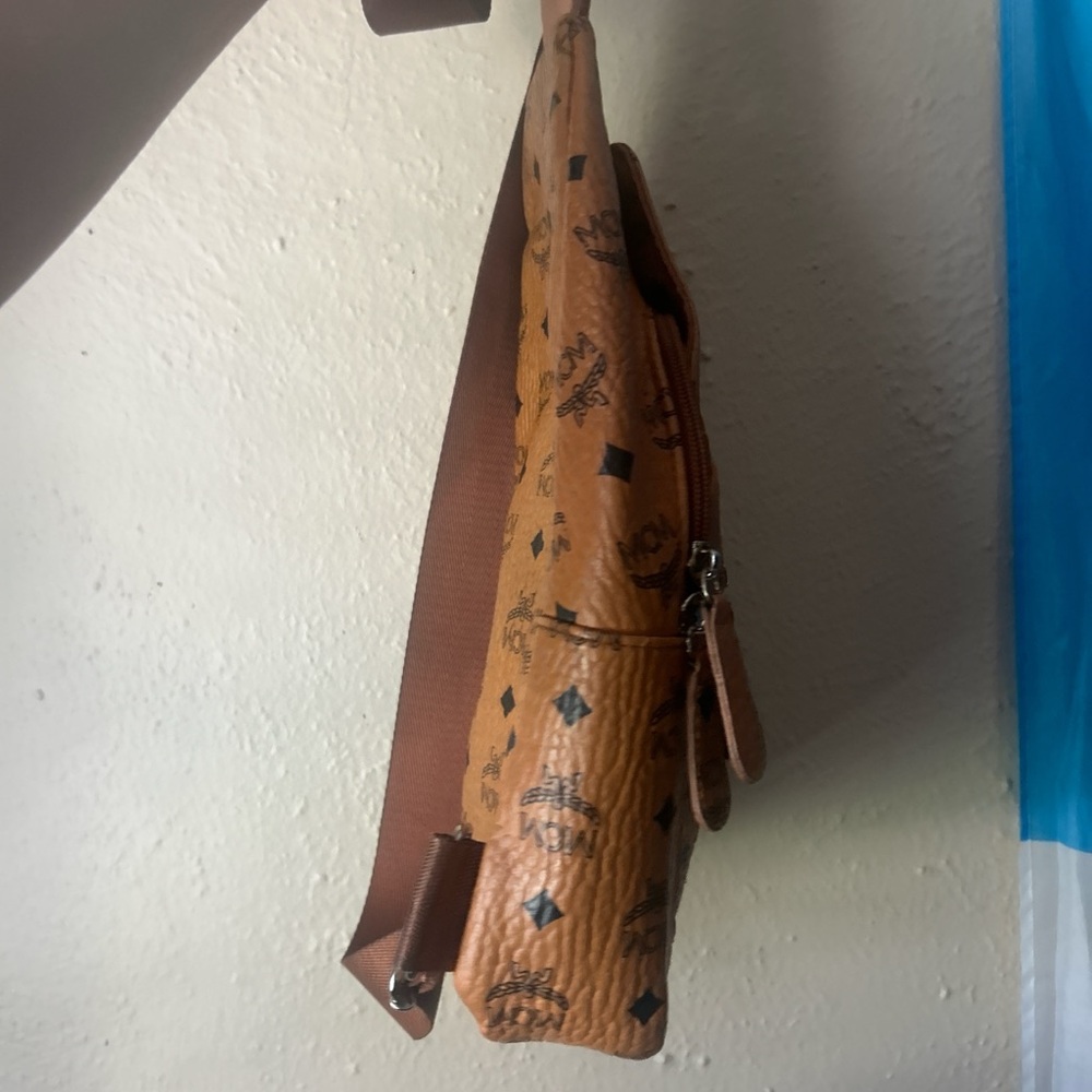 MCM Tan Monogram Sling Bag - Picture 3 of 5